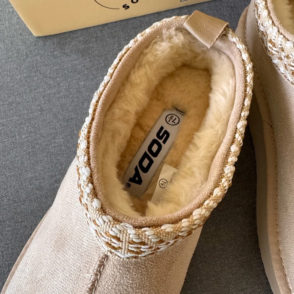Soda Tan Mules Comfortable Leather-Like Clogs